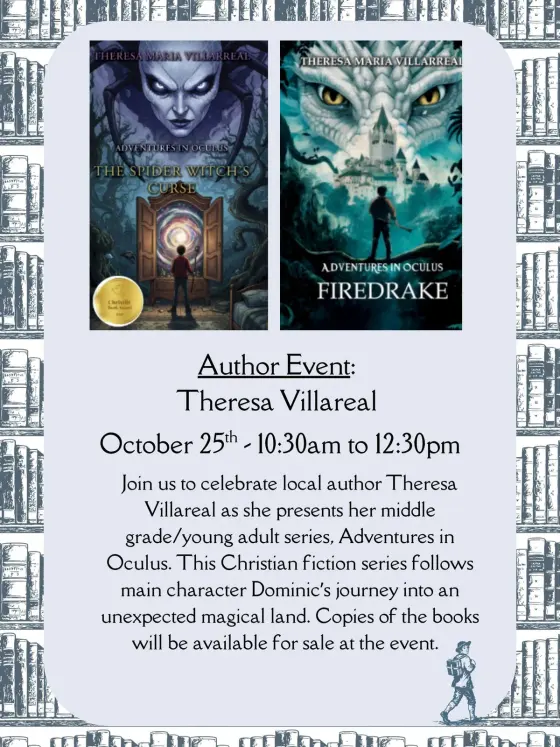 Flyer: Author Event - Theresa Villareal — The Peddler's Pack Book Co., Sat, Oct 31