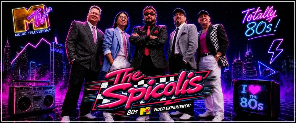 Flyer for The Spicolis’ 80s MTV Video Experience