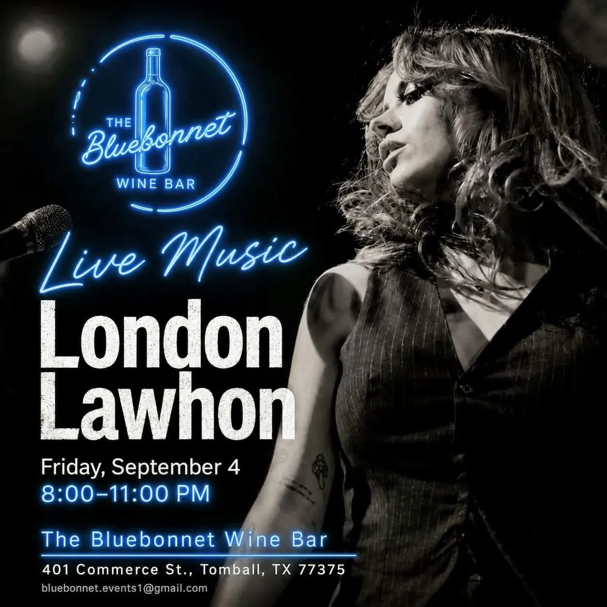 Flyer for Live Music: London Lawhon