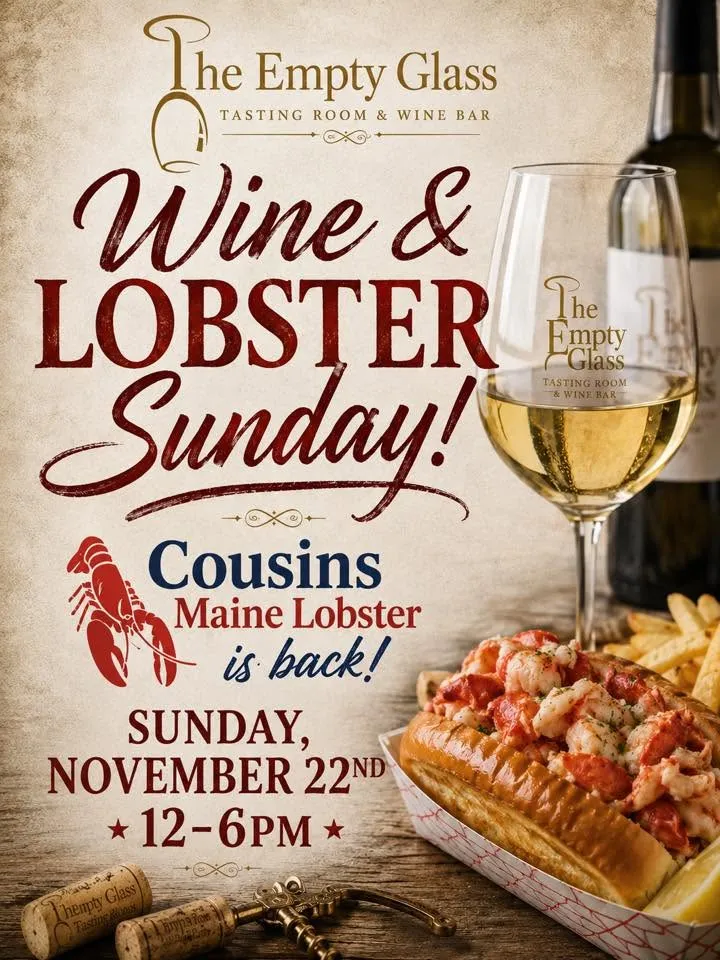 Flyer for Wine & Lobster Sunday