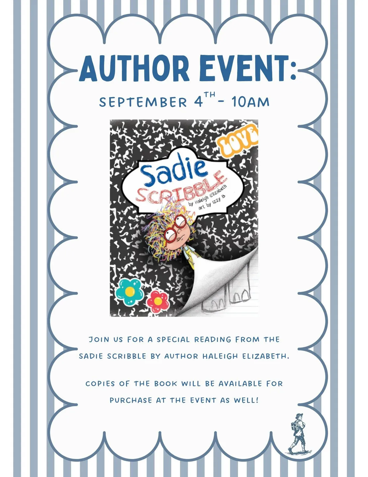 Flyer for Author Event - Sadie Scribble with Haleigh Elizabeth